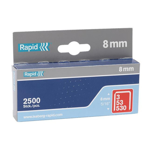 Rapid 53/8B 8mm Galvanised Staples Box 2500