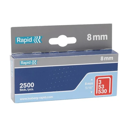 Rapid 53/8B 8mm Galvanised Staples Box 2500