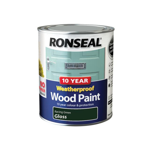 Ronseal 10 Year Weatherproof Wood Paint Racing Green Gloss 750ml