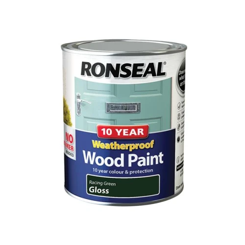 Ronseal 10 Year Weatherproof Wood Paint Racing Green Gloss 750ml