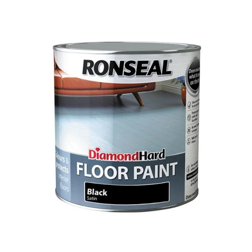 Ronseal Diamond Hard Floor Paint Black 2.5 Litre