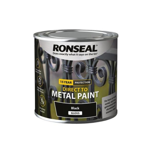 Ronseal Direct to Metal Paint Black Gloss 250ml