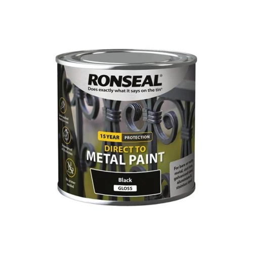 Ronseal Direct to Metal Paint Black Gloss 250ml