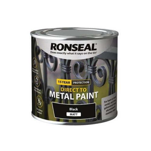 Ronseal Direct to Metal Paint Black Matt 250ml