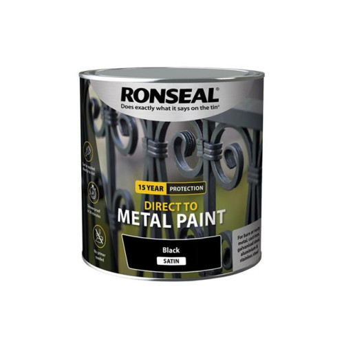Ronseal Direct to Metal Paint Black Satin 2.5 litre