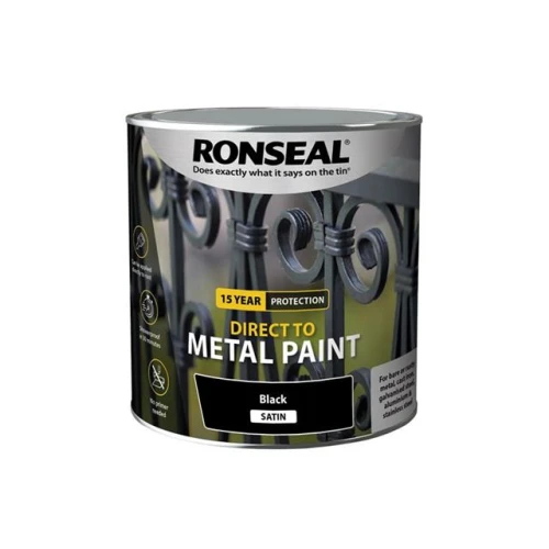 Ronseal Direct to Metal Paint Black Satin 2.5 litre