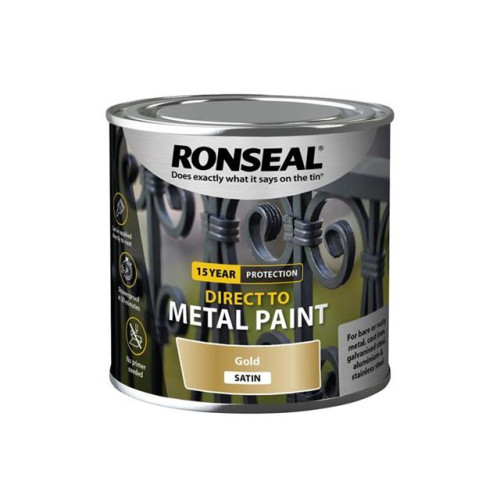 Ronseal Direct to Metal Paint Gold Satin 250ml