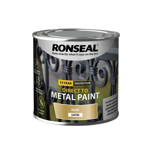 Ronseal Direct to Metal Paint Gold Satin 250ml