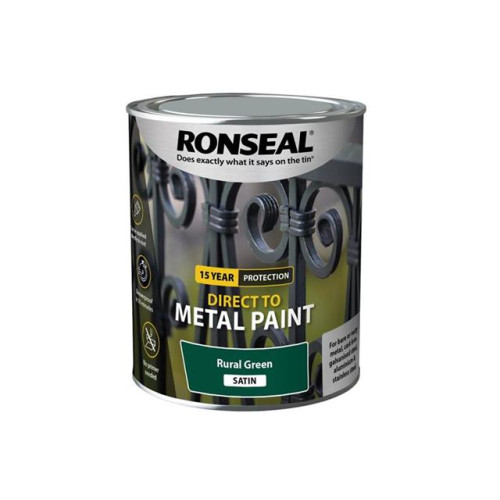 Ronseal Direct to Metal Paint Rural Green Satin 750ml