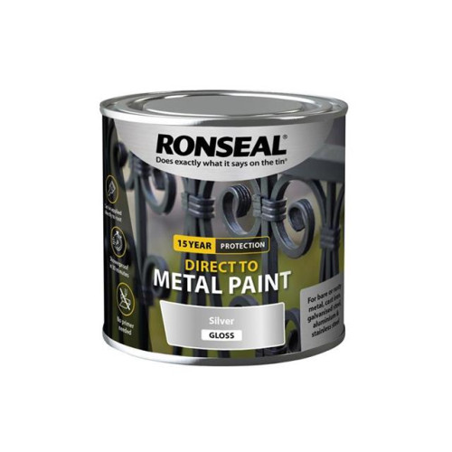 Ronseal Direct to Metal Paint Silver Gloss 250ml