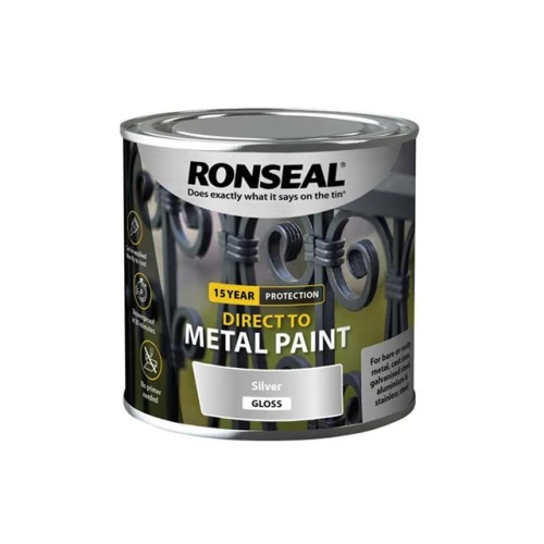 Ronseal Direct to Metal Paint Silver Gloss 250ml