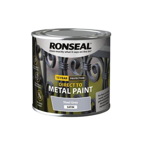 Ronseal Direct to Metal Paint Steel Grey Satin 250ml