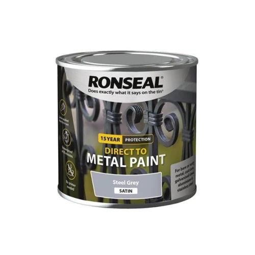 Ronseal Direct to Metal Paint Steel Grey Satin 250ml