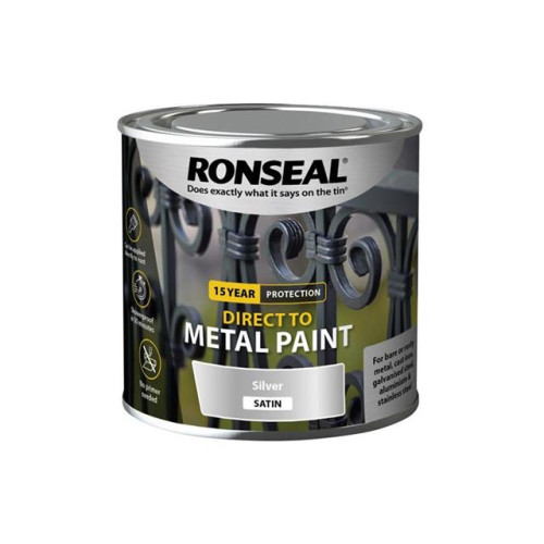 Ronseal Direct to Metal Paint Silver Satin 250ml
