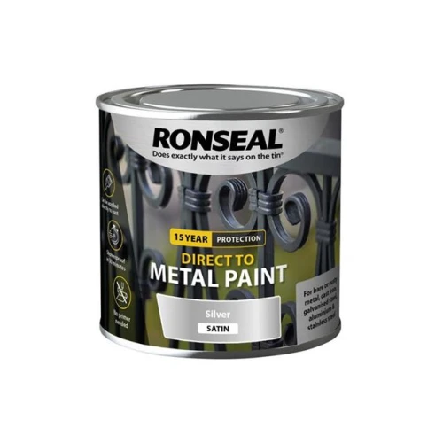 Ronseal Direct to Metal Paint Silver Satin 250ml