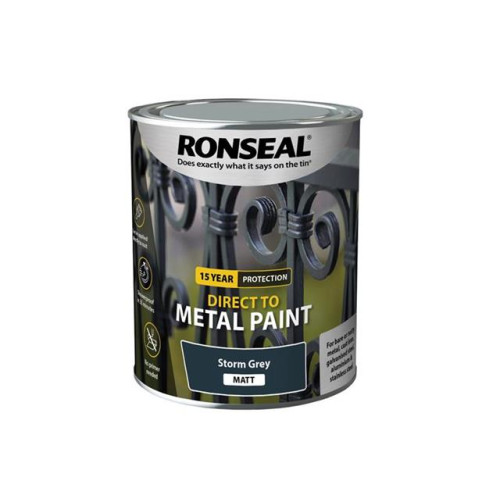 Ronseal Direct to Metal Paint Storm Grey Matt 750ml