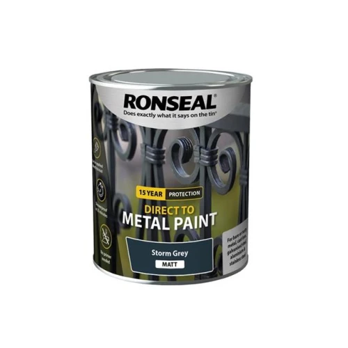 Ronseal Direct to Metal Paint Storm Grey Matt 750ml