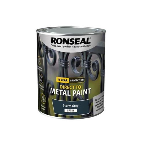 Ronseal Direct to Metal Paint Storm Grey Satin 750ml