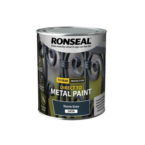 Ronseal Direct to Metal Paint Storm Grey Satin 750ml