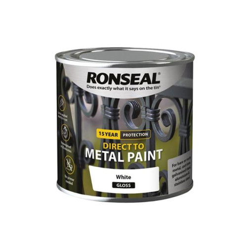 Ronseal Direct to Metal Paint White Gloss 250ml