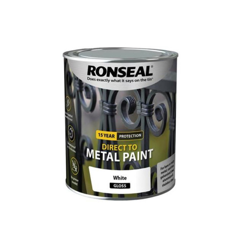 Ronseal Direct to Metal Paint White Gloss 750ml