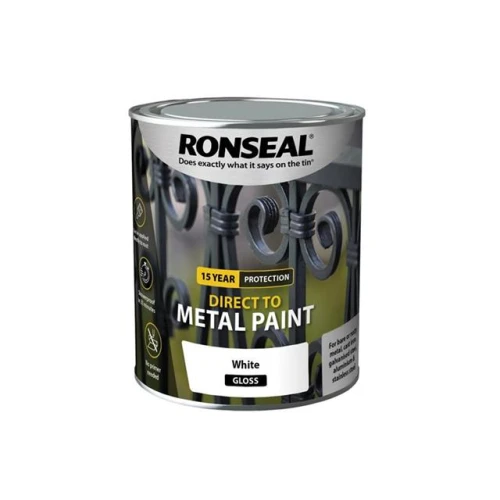 Ronseal Direct to Metal Paint White Gloss 750ml