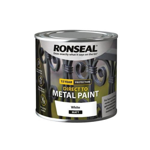 Ronseal Direct to Metal Paint White Matt 250ml