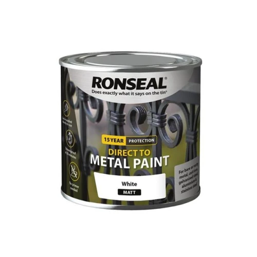 Ronseal Direct to Metal Paint White Matt 250ml