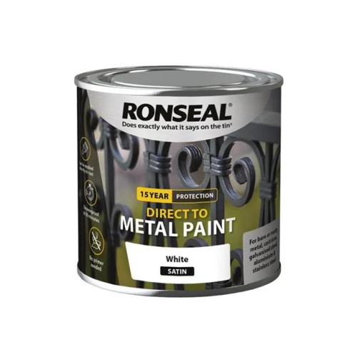 Ronseal Direct to Metal Paint White Satin 250ml