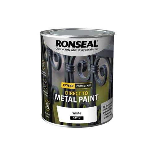 Ronseal Direct to Metal Paint White Satin 750ml
