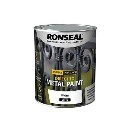 Ronseal Direct to Metal Paint White Satin 750ml