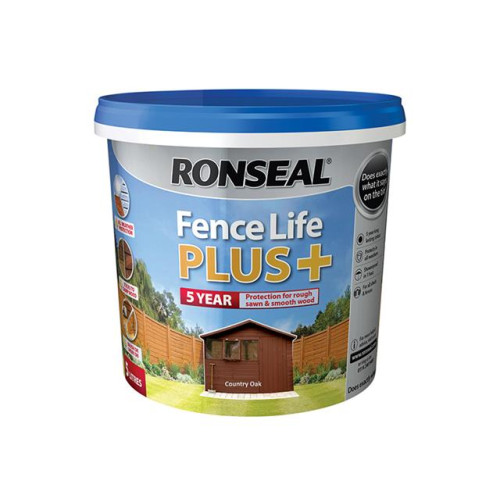 Ronseal Fence Life Plus+ Country Oak 5 Litre