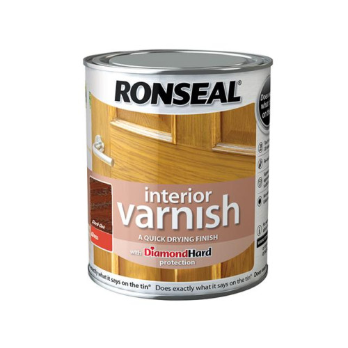 Ronseal Interior Varnish Quick Dry Gloss Dark Oak 750ml