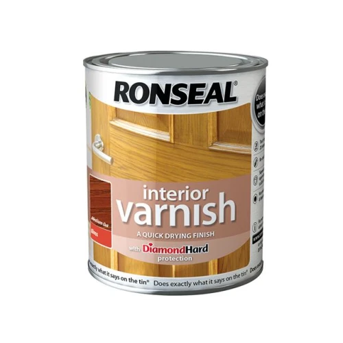 Ronseal Interior Varnish Quick Dry Gloss Medium Oak 250ml