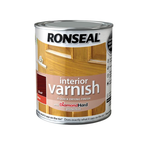 Ronseal Interior Varnish Quick Dry Gloss Teak 250ml