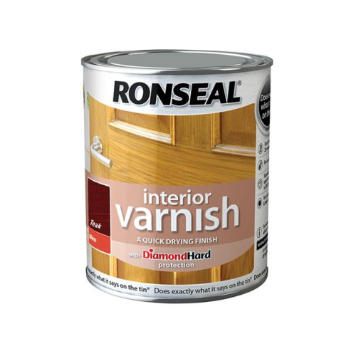 Ronseal Interior Varnish Quick Dry Gloss Teak 750ml