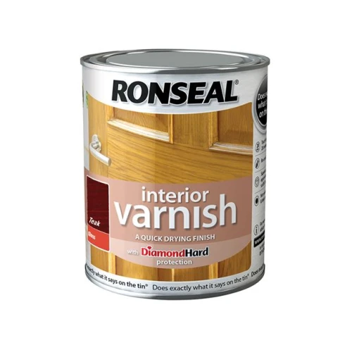 Ronseal Interior Varnish Quick Dry Gloss Teak 750ml