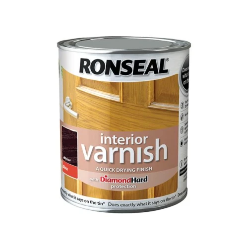 Ronseal Interior Varnish Quick Dry Gloss Walnut 750ml