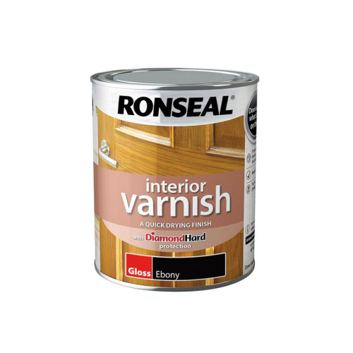 Ronseal Interior Varnish Quick Dry Gloss Ebony 750ml