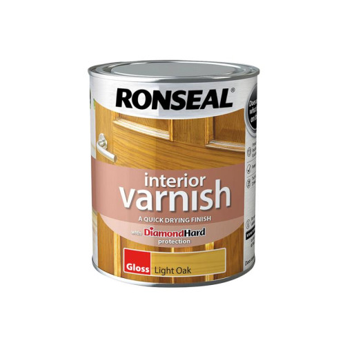 Ronseal Interior Varnish Quick Dry Gloss Light Oak Gloss 750ml