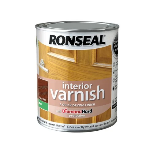 Ronseal Interior Varnish Quick Dry Matt Dark Oak 750ml