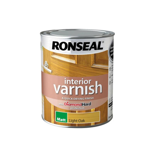 Ronseal Interior Varnish Quick Dry Matt Light Oak 750ml