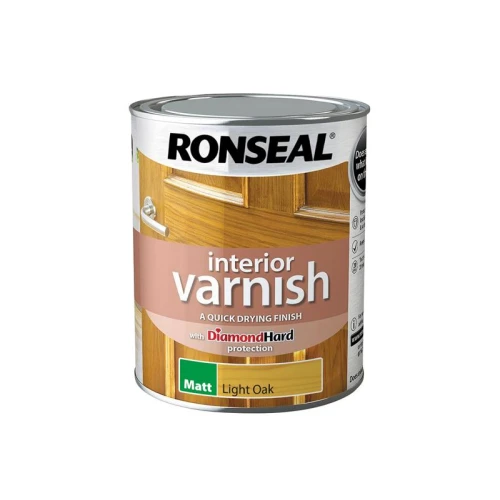 Ronseal Interior Varnish Quick Dry Matt Light Oak 750ml