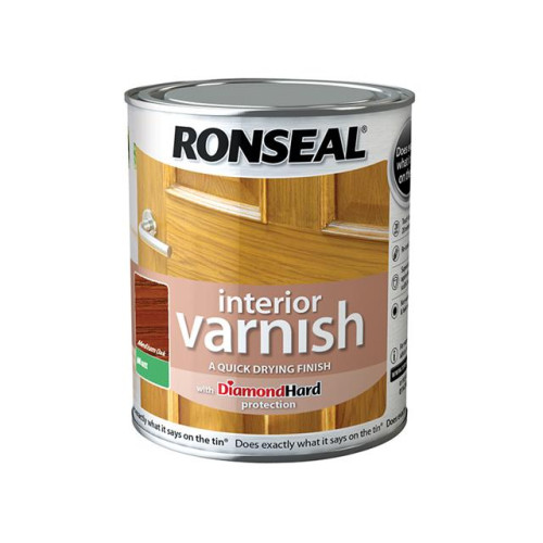 Ronseal Interior Varnish Quick Dry Matt Medium Oak 750ml