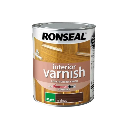 Ronseal Interior Varnish Quick Dry Matt Walnut 750ml