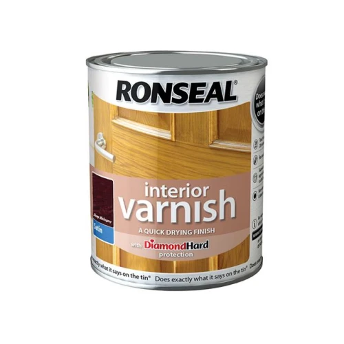 Ronseal Interior Varnish Quick Dry Satin Deep Mahogany 750ml
