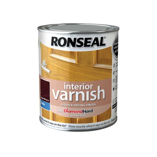 Ronseal Interior Varnish Quick Dry Satin Deep Mahogany 250ml