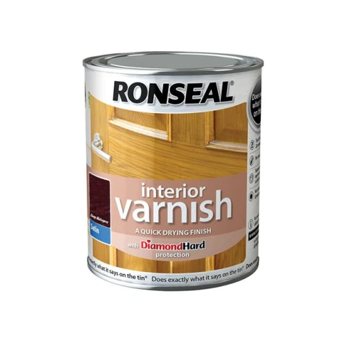 Ronseal Interior Varnish Quick Dry Satin Deep Mahogany 250ml