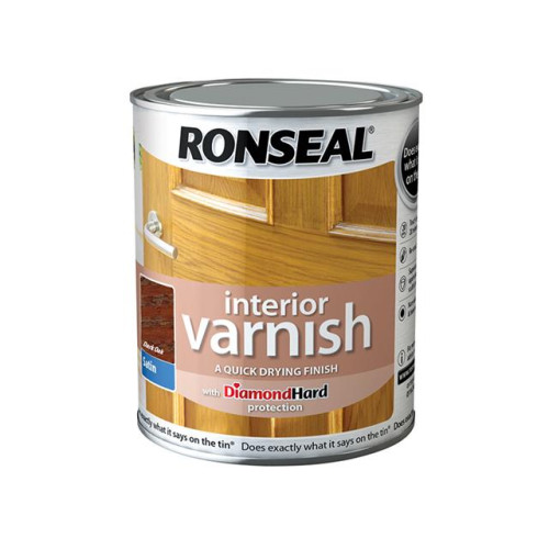 Ronseal Interior Varnish Quick Dry Satin Dark Oak 250ml