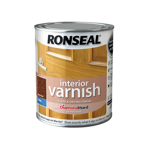 Ronseal Interior Varnish Quick Dry Satin Dark Oak 750ml